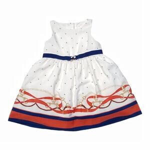 JANIE AND JACK Sleeveless Equestrian Dress White Size 6-12 months Toddlers Girls